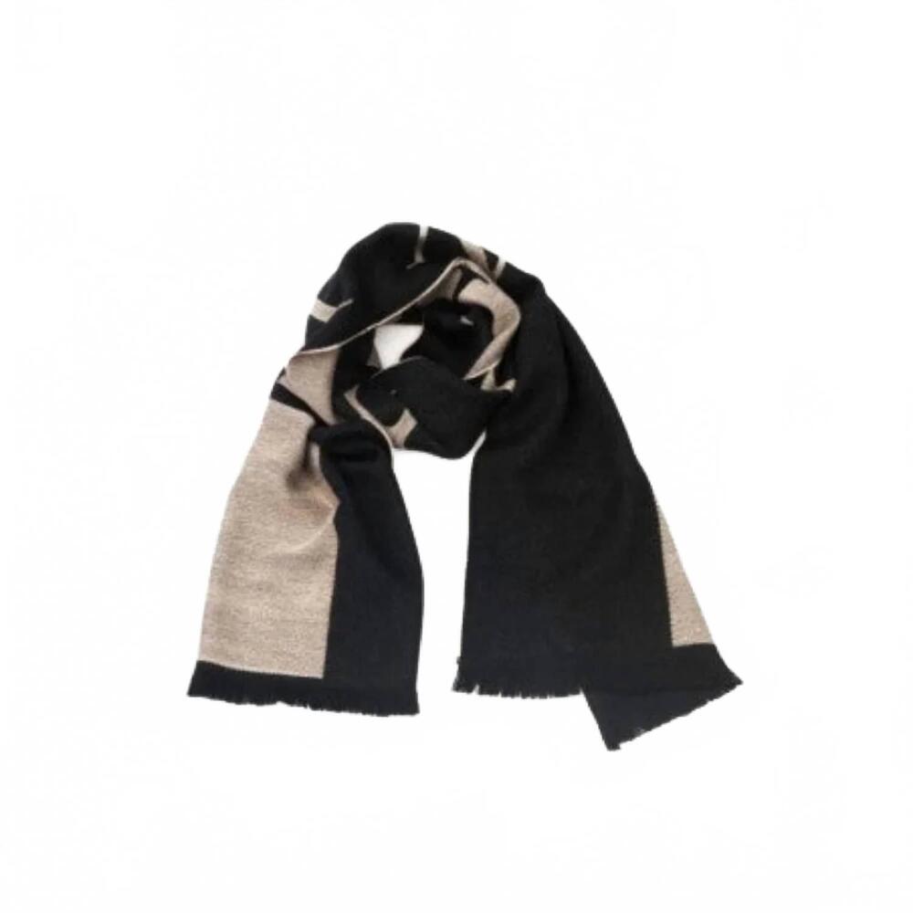 NEW PHILIPP PLEIN unisex logo scarf in beige/ black